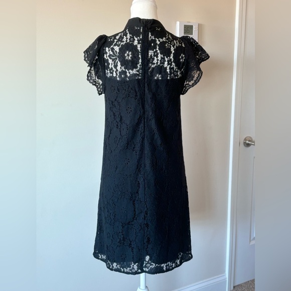 NANETTE LEPORE LACE BOW BLACK DRESS. Flutter Cap Sleeve. Size 4. Beautiful! - Picture 5 of 13